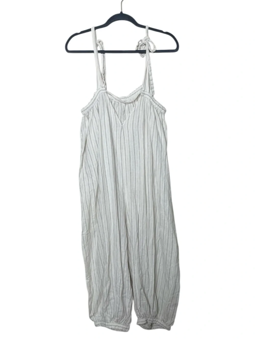 Free People Intimately Harem Stripe Linen Cotton Jumpsuit‎